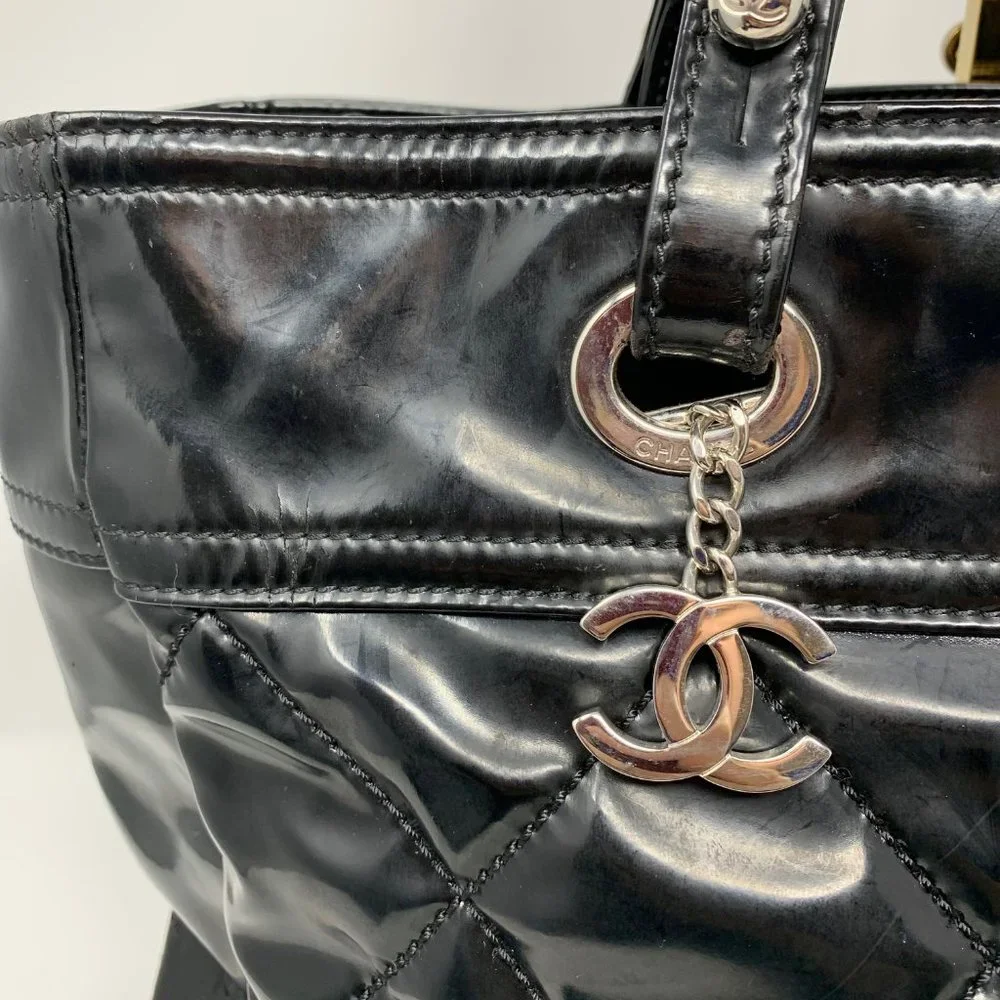 authentic CHANEL Paris Biarritz Black Lea…